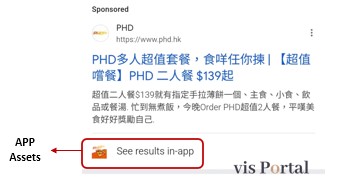 Vis portal digital performance agency provides search ads with app asset