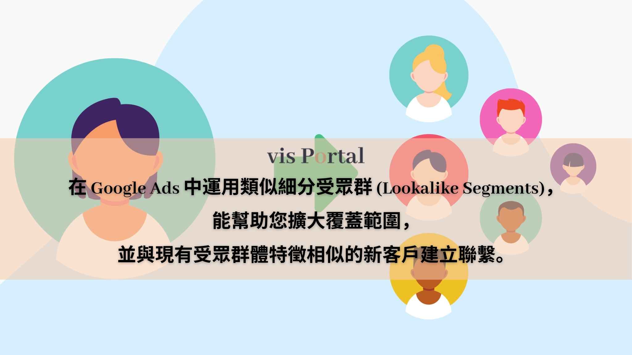 在 Google Ads 中運用類似細分受眾群 (Lookalike Segments)，擴大覆蓋範圍，並與現有受眾群體特徵相似的新客戶建立聯繫。